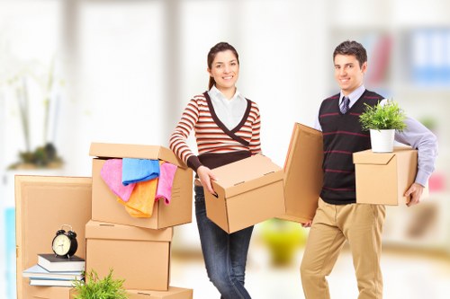 Compact removal service loading boxes and household items