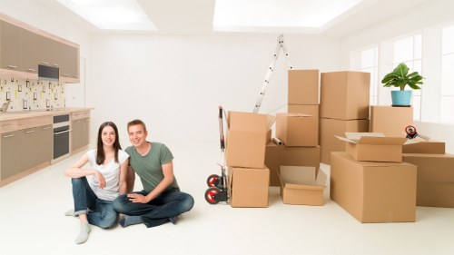 Prepared moving boxes ready for removals in Watford